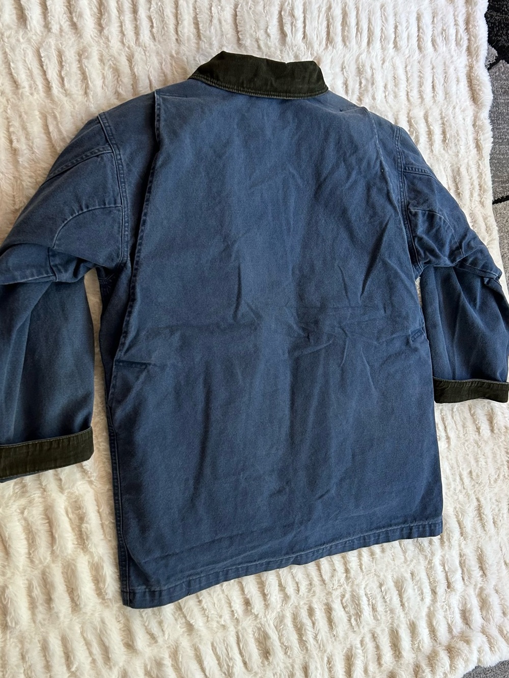 Made in USA LL Bean Vintage Chore Coat Barn Jacket Blue Womens M - Picture 14 of 16